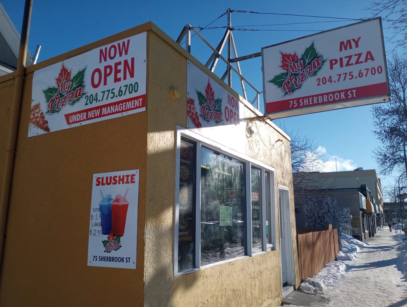 My Pizza halal pizza restaurant at 75 Sherbrook Street in West Broadway Winnipeg